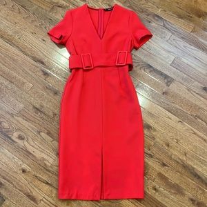 (S) Zara Basic Red Pencil Dress